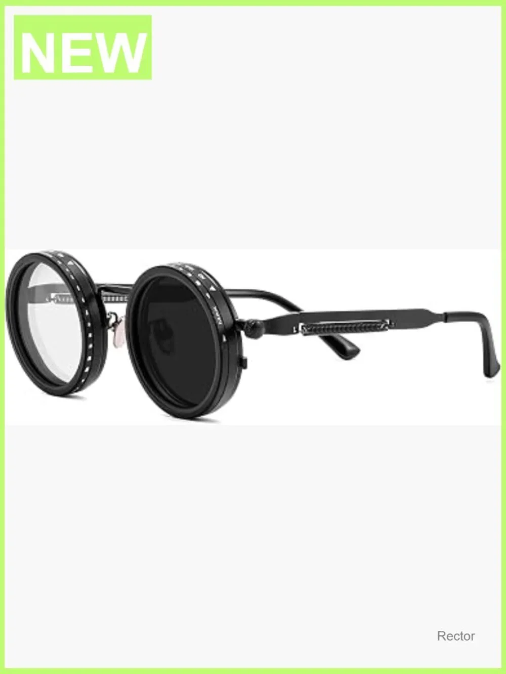 Steampunk Round Polarized Sunglasses UV400 Manual Dimming 9-Gear